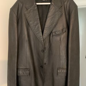 Men’s Black Leather Blazer size 46